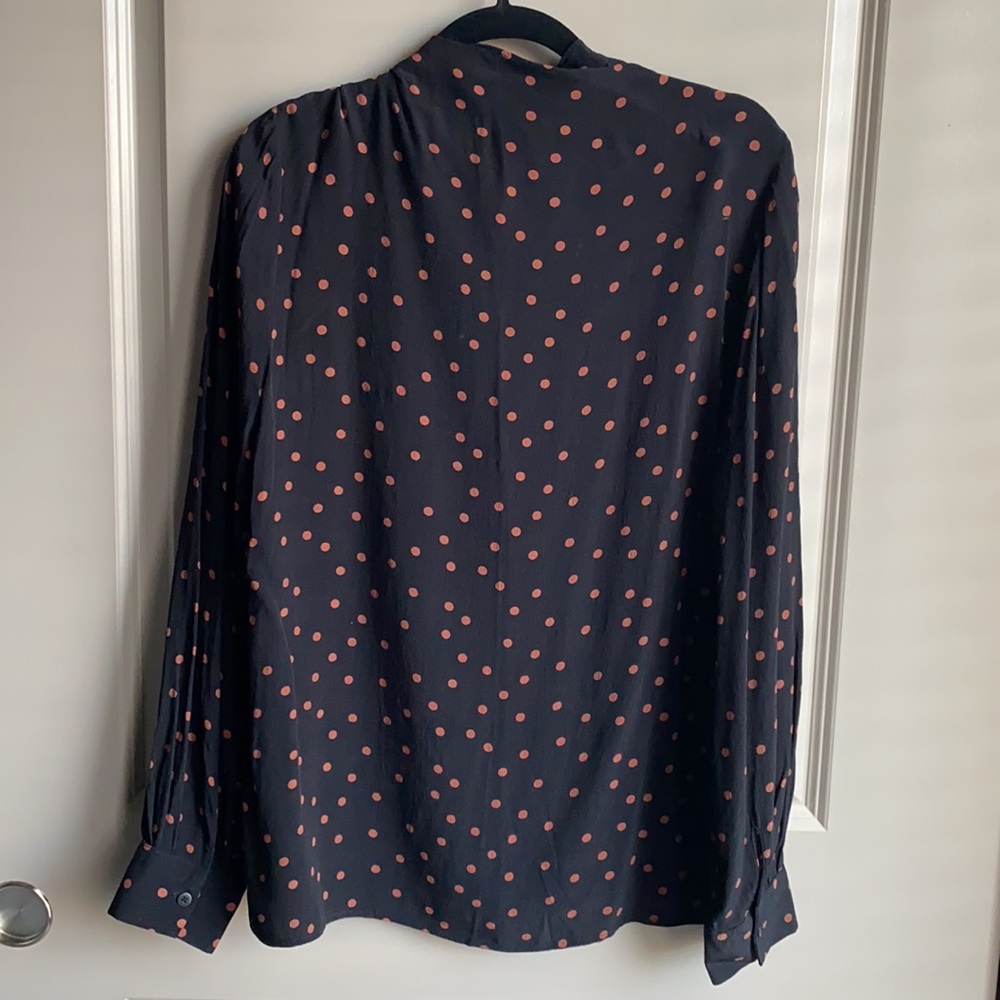 Topshop Neck-Tie Polka Dot Blouse - Picture 3 of 4